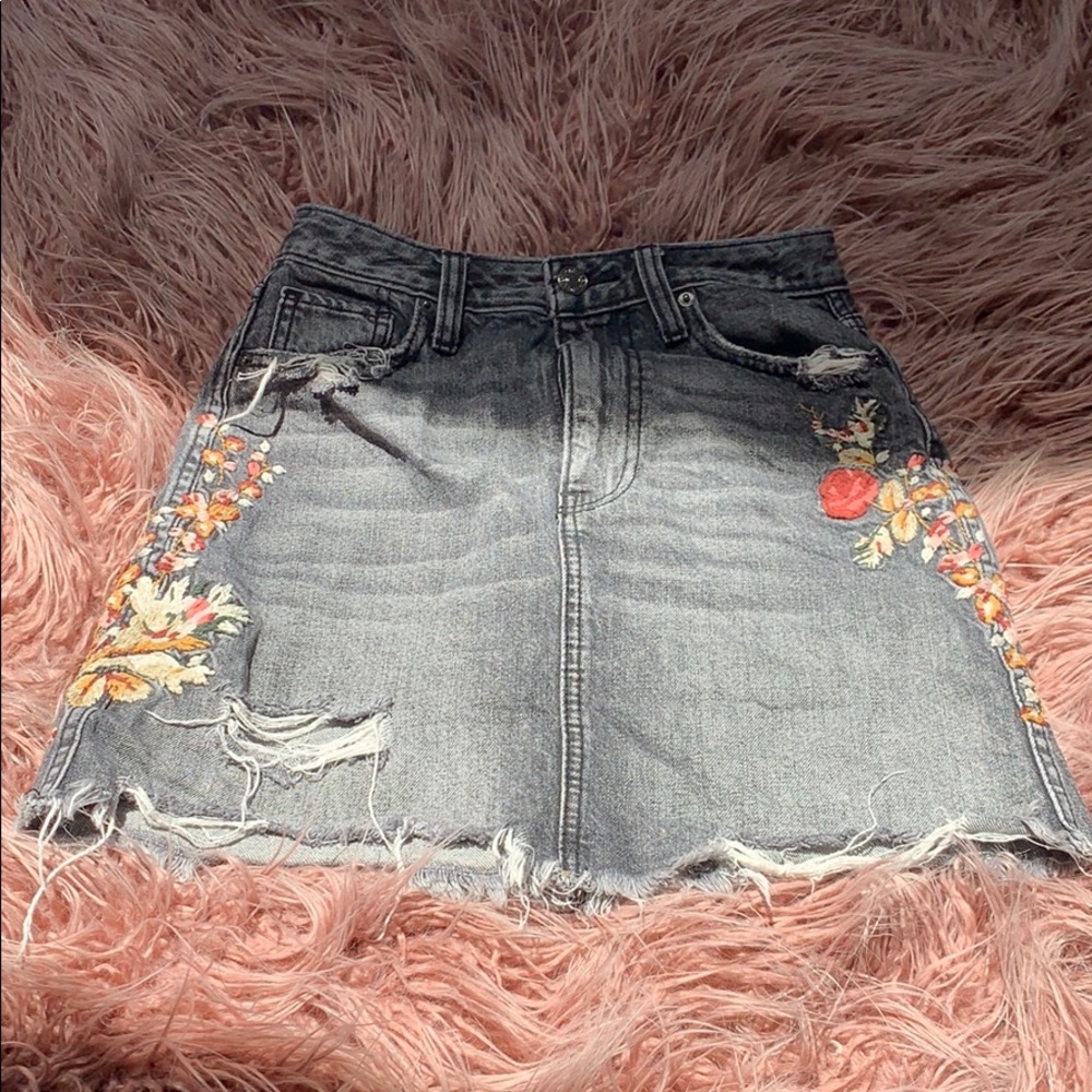 Abercrombie and Fitch high rise denim mini skirt